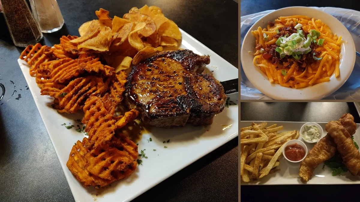 Comfort-food restaurant space with a historic, trendy feel.