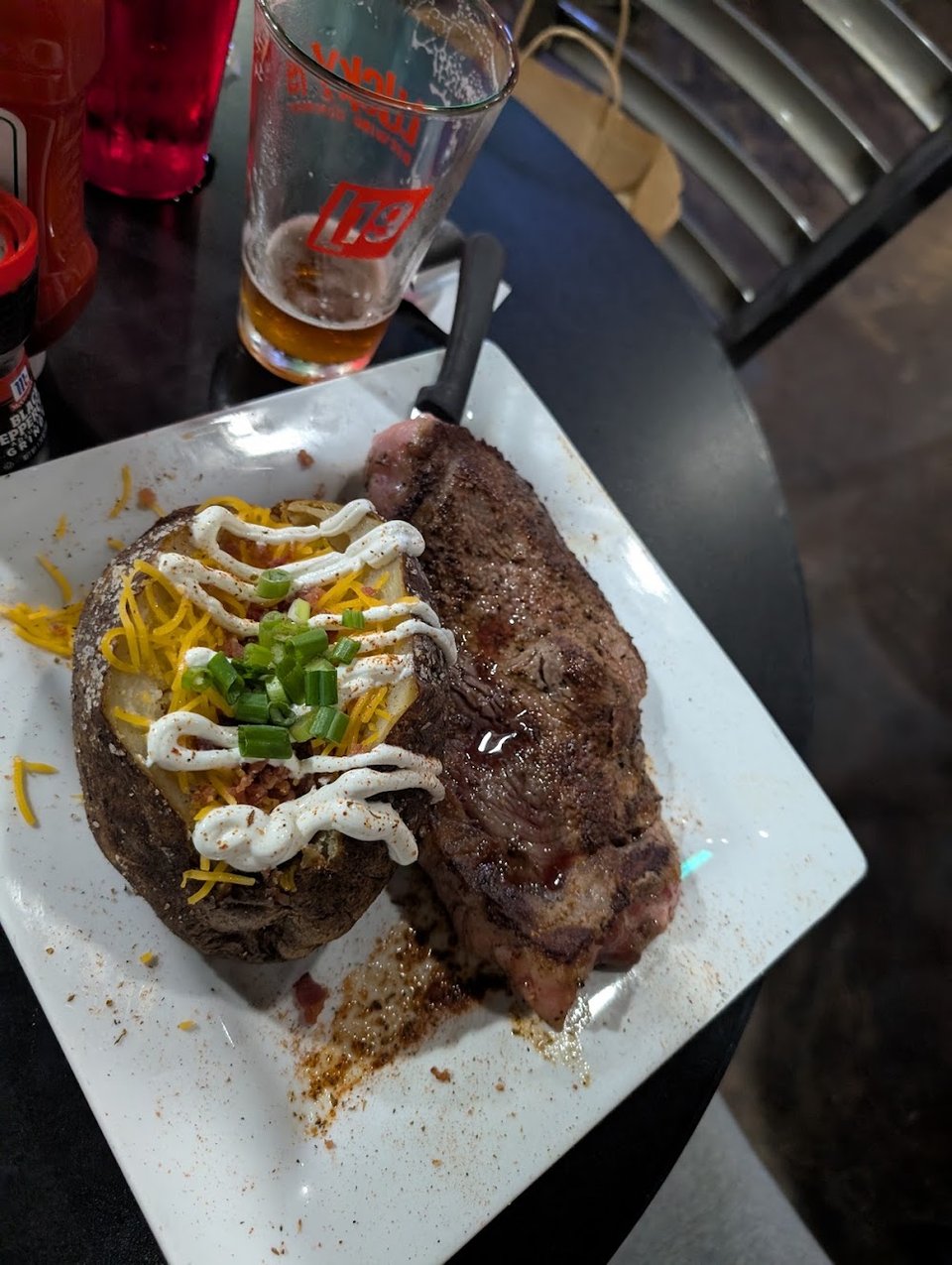 Ribeye with Loaded Baked Potato